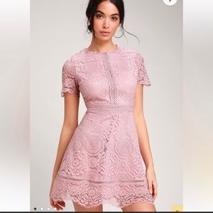 This is more on the Dusty rose side, lace dress,